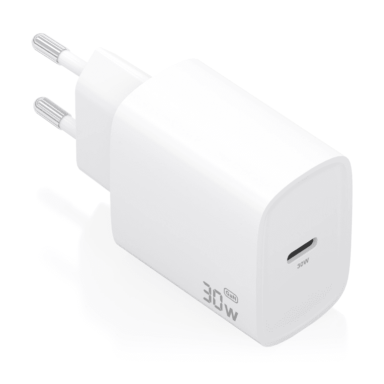 AISENS Cargador GaN 30W, 1xUSB-C PD3.0, Blanco