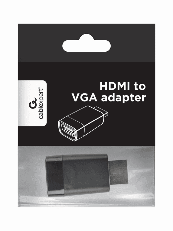 Gembird A-HDMI-VGA-001 cambiador de género para cable Negro