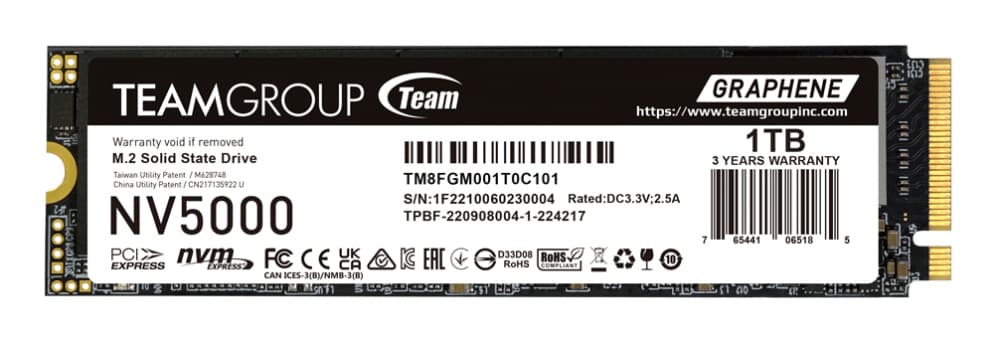 Team Group NV5000 1 TB M.2 PCI Express 4.0 NVMe 3D NAND