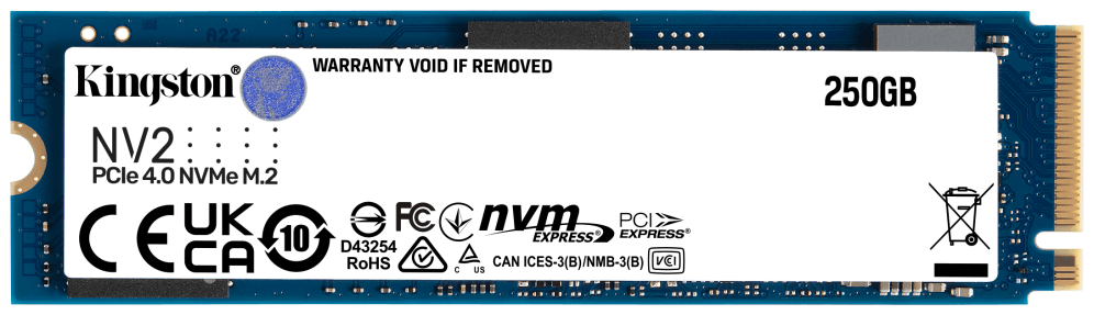 Kingston Technology NV2 250 GB M.2 PCI Express 4.0 NVMe 3D NAND