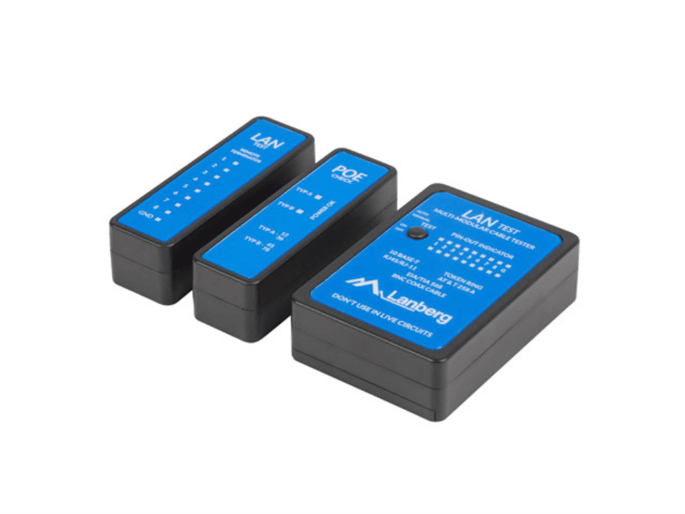 Lanberg NT-0404 comprobador de cables de red Comprobador de alimentación PoE Negro, Azul