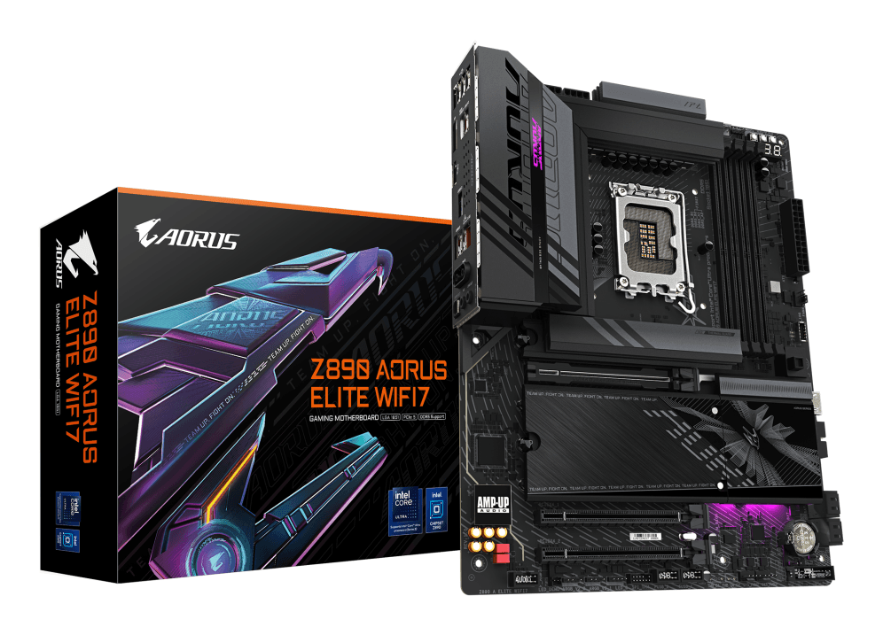 GIGABYTE Placa base Z890 AORUS ELITE WIFI7 - Compatible con CPUs Intel Core Ultra (Serie 2), VRM de 16+1+2 fases, hasta 8800MHz DDR5 (OC), 1xPCIe 5.0 + 3xPCIe 4.0, Wi-Fi 7, LAN 2.5GbE, Thunderbolt 4