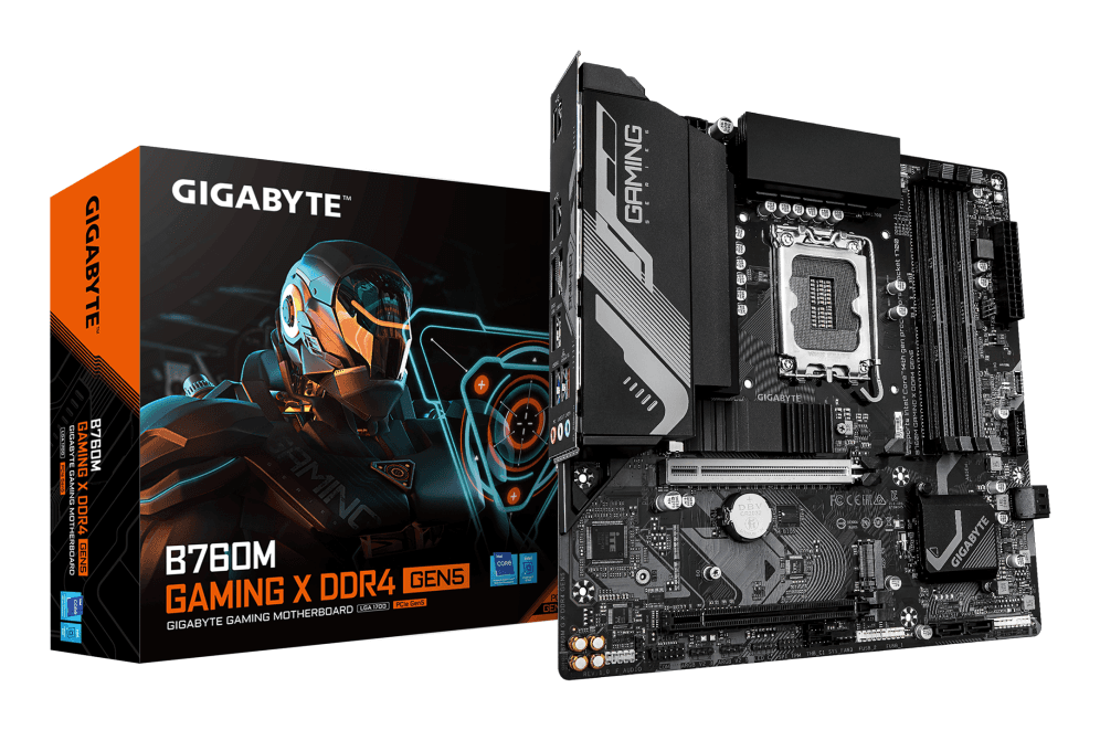 GIGABYTE B760M GAMING X DDR4 GEN5 Placa Base – Compatible con procesadores Intel Core 14ª generación, VRM de 8+1+1 fases, hasta 3200 MHz DDR4, 2 x M.2 PCIe 4.0, LAN 2.5 GbE, USB 3.2 Gen 1