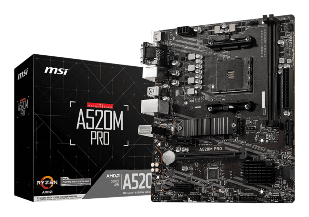 MSI A520M PRO placa base AMD A520 Zócalo AM4 micro ATX