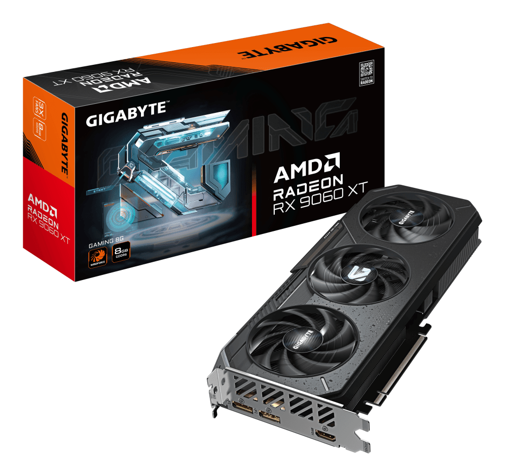 GIGABYTE Radeon RX 9060 XT GAMING 8G Tarjeta Gráfica - 8GB GDDR6, 128bit, PCI-E 5.0, 3130 MHz Frecuencia del núcleo, 2 x DisplayPort, 1 x HDMI, GV-R9060XTGAMING-8GD