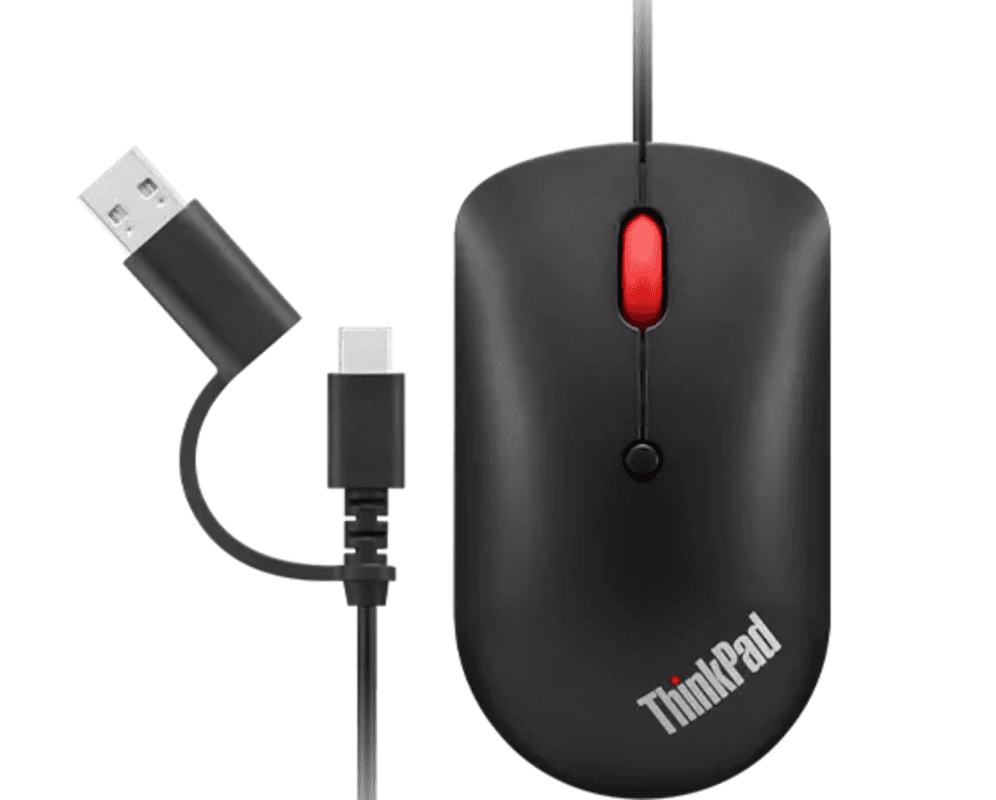 Lenovo 4Y51D20850 ratón Oficina Ambidextro USB Tipo C Óptico 2400 DPI