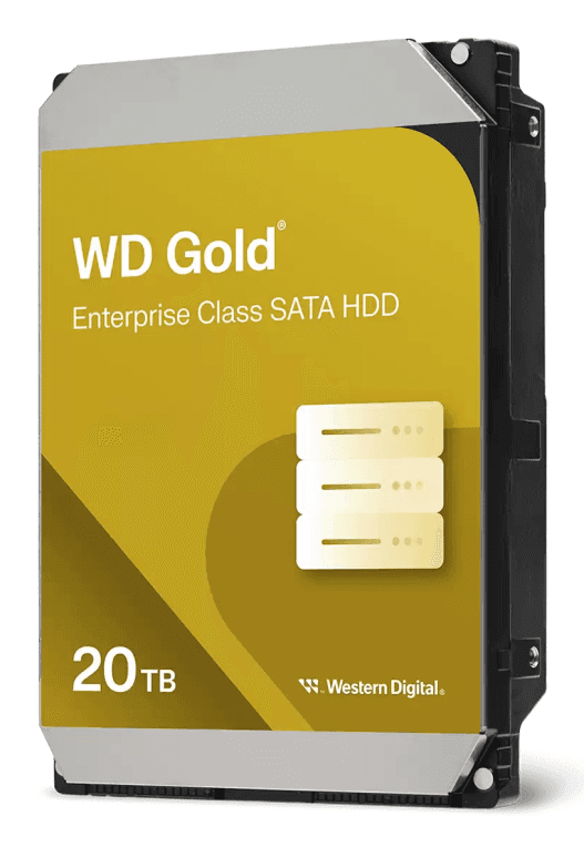 Western Digital Gold WD203KRYZ disco duro interno 20 TB 7200 RPM 512 MB 3.5" SATA