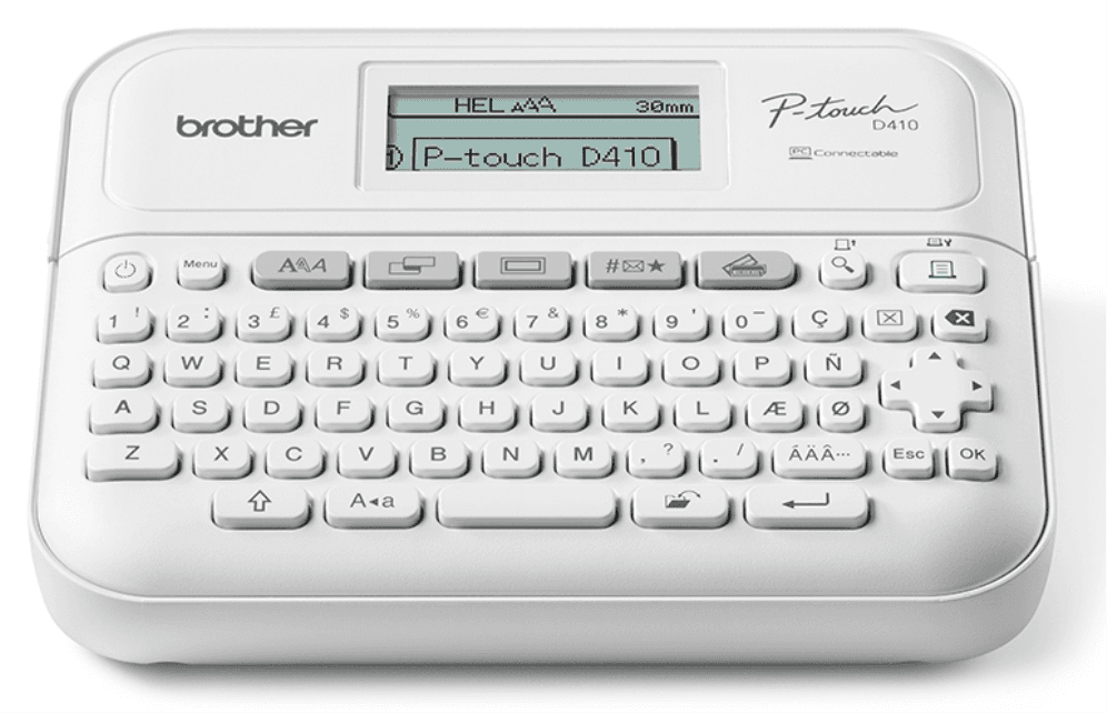 Brother PT-D410 impresora de etiquetas Transferencia térmica 180 x 180 DPI 20 mm/s Alámbrico TZe QWERTY