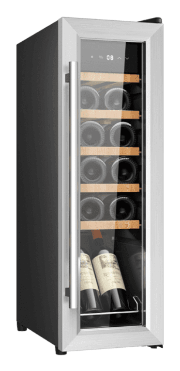 Cecotec Bolero GrandSommelier 1250 Nevera de vino Independiente Negro, Acero inoxidable 12 botella(s)