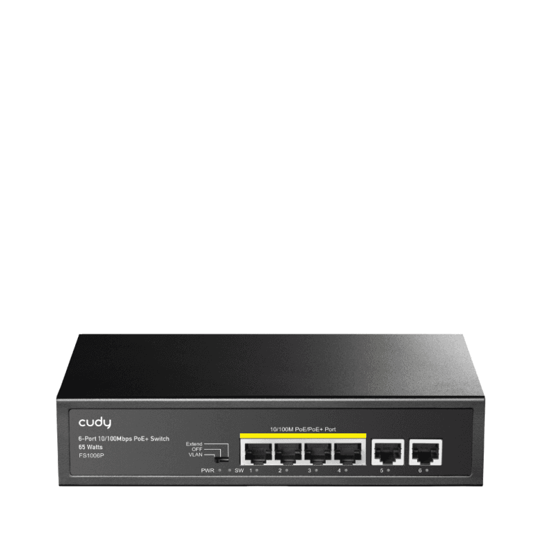 Cudy FS1006P switch Fast Ethernet (10/100) Energía sobre Ethernet (PoE) Negro