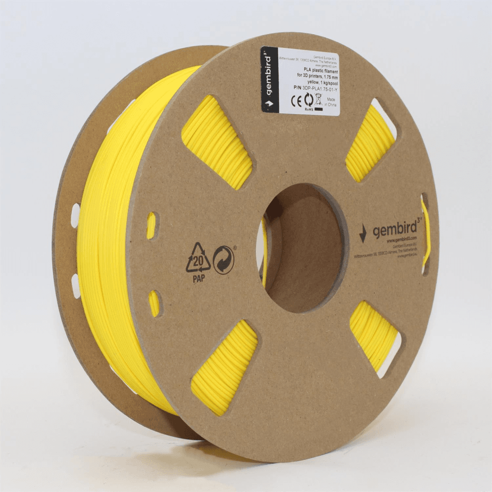 Gembird 3DP-PLA1.75-01-Y material de impresión 3d Ácido poliláctico (PLA) Amarillo 1,4 kg