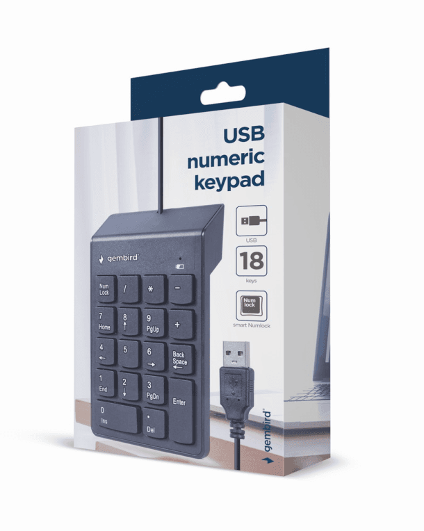 Gembird KPD-U-03 teclado numérico Portátil/PC USB Negro