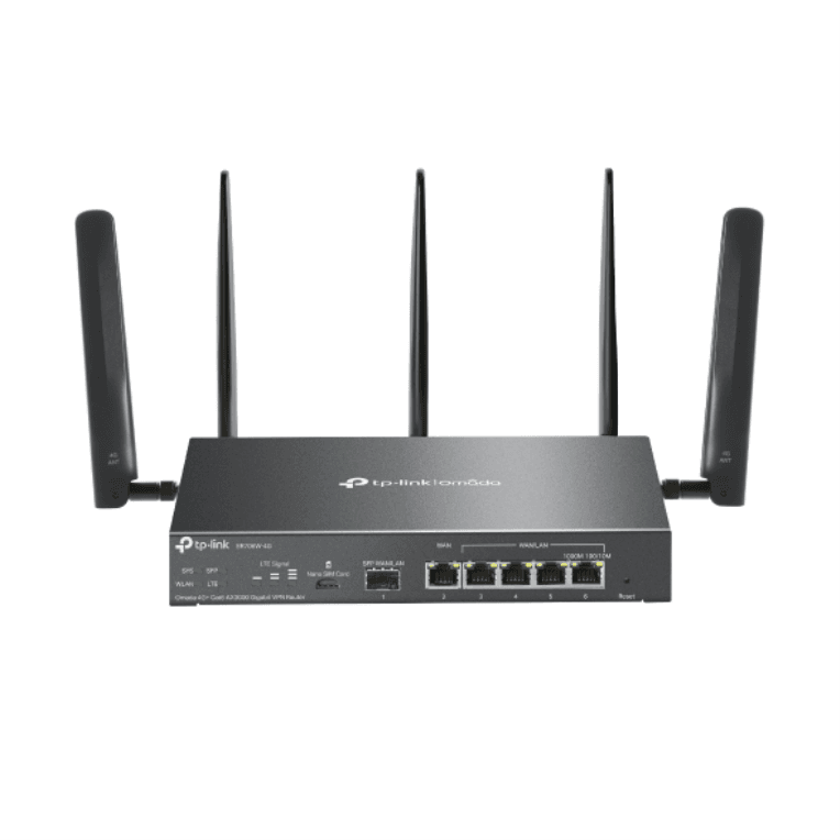 TP-Link Omada ER706W-4G router inalámbrico Gigabit Ethernet Doble banda (2,4 GHz / 5 GHz) Negro
