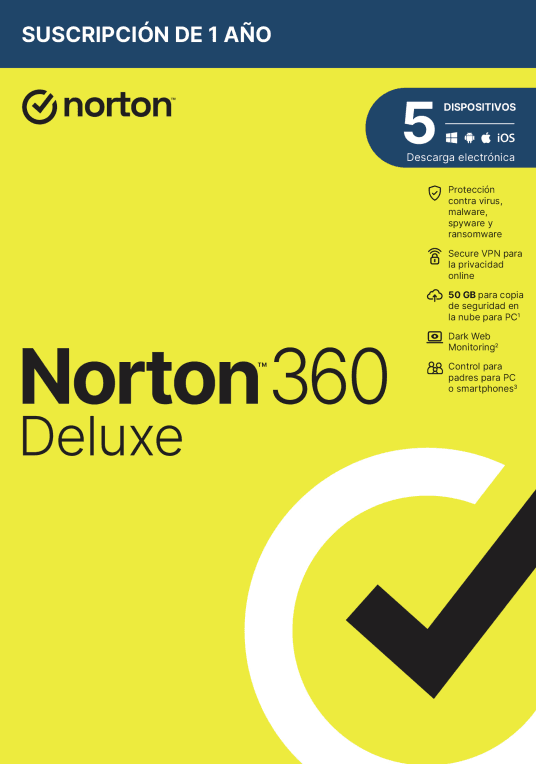 Norton 360 Deluxe Seguridad de antivirus Base Español 1 licencia(s) 1 año(s)