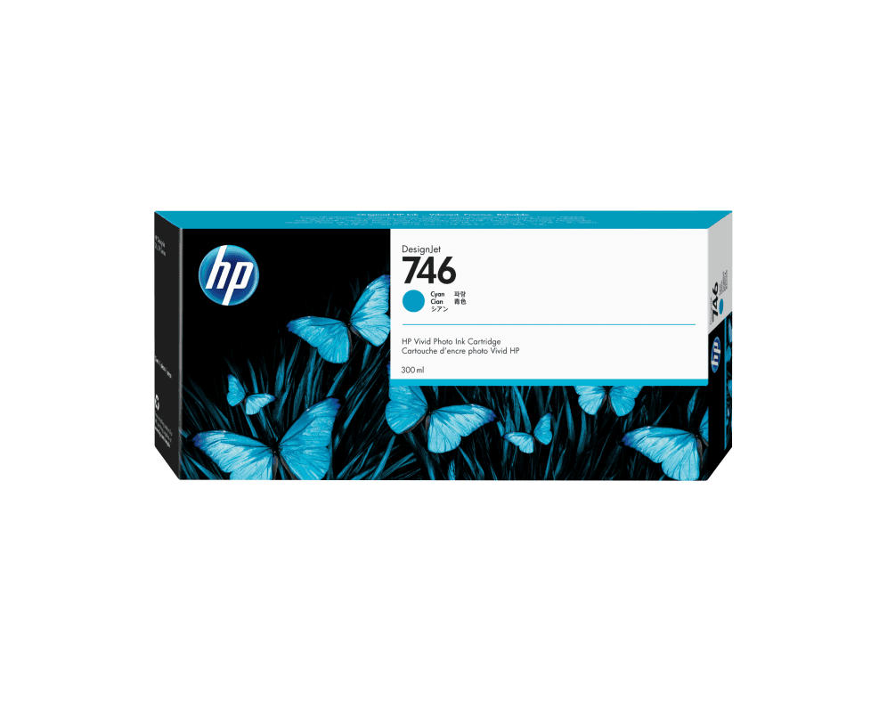 HP Cartucho de tinta cian DesignJet 746 de 300 ml