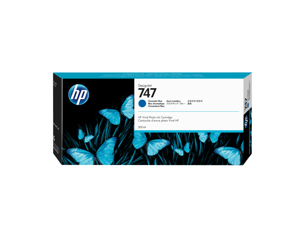 HP Cartucho de tinta azul cromática DesignJet 747 de 300 ml