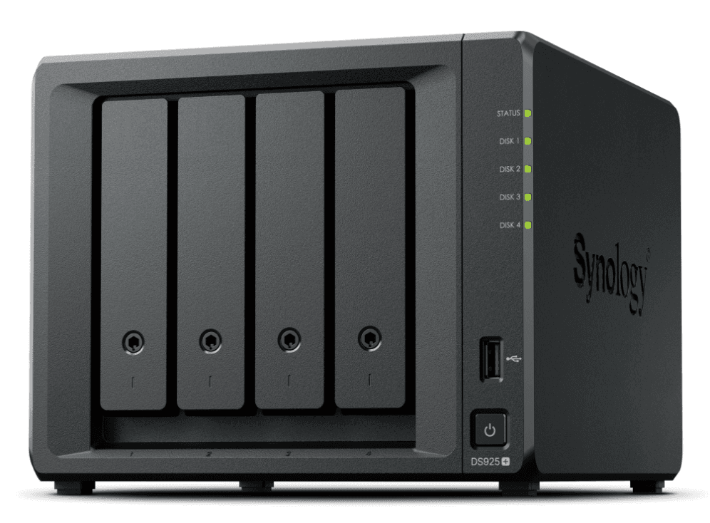 Synology DiskStation DS925+ servidor de almacenamiento NAS Ryzen Embedded V1500B 4 GB DDR4 0 TB Negro