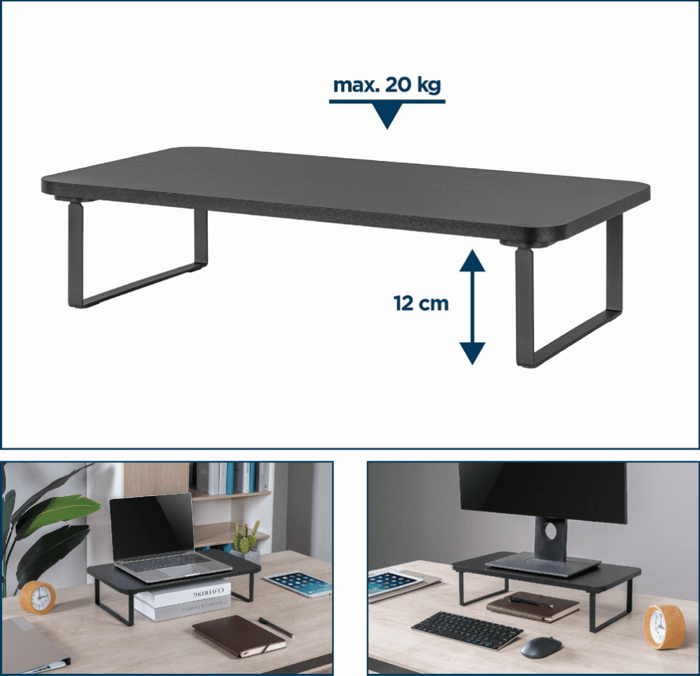 Gembird MS-TABLE-03 soporte para monitor Escritorio Negro